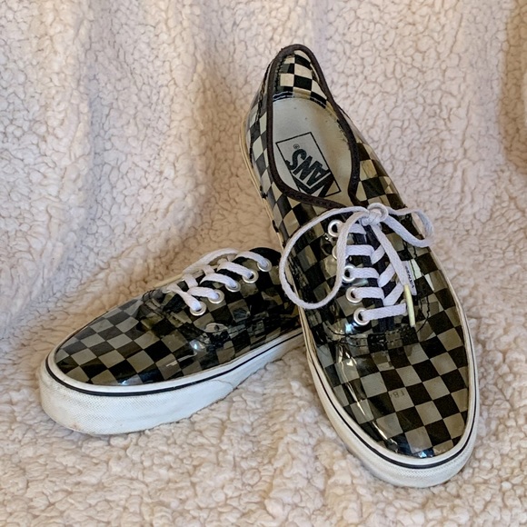 clear checkered vans